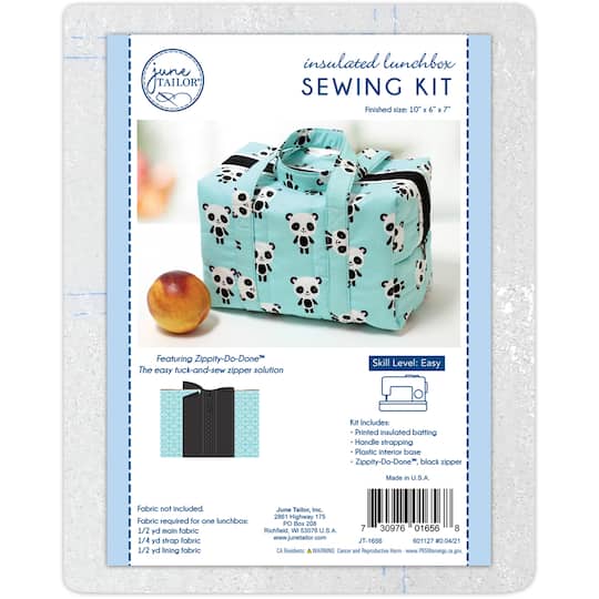 June Tailor&#xAE; Zippity-Do-Done&#x2122; Black Insulated Lunchbox Tote Kit